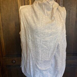 Synergy Organic Clothing Eco Fleece Cowl Button Vest NWT Women's Snowflake Gray